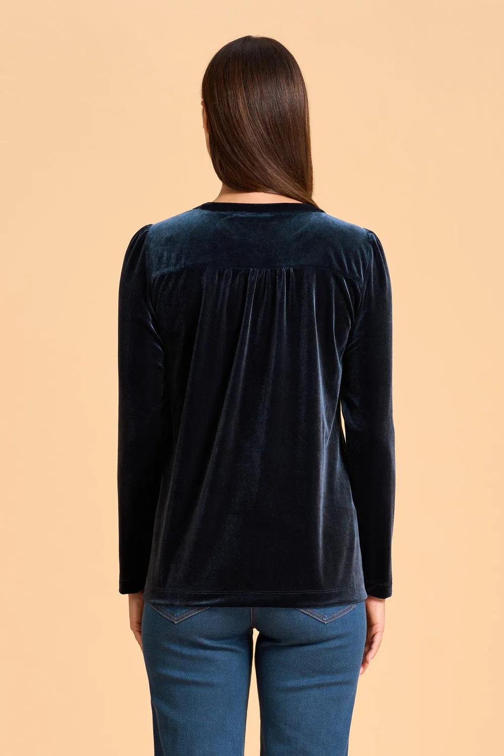 Velvet Keyhole Top - Ink