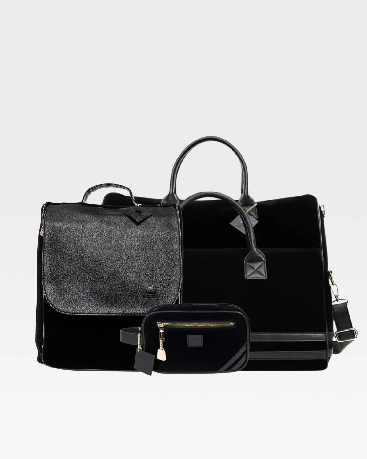 Velvet Travel Set in Black