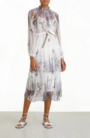 Zimmerman (Size 2) Purple & White Floral Dress - Size UK 10
