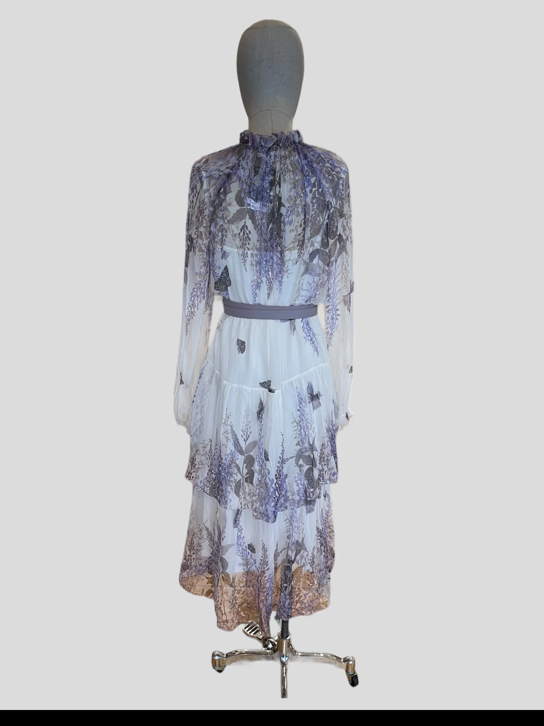 Zimmerman (Size 2) Purple & White Floral Dress - Size UK 10