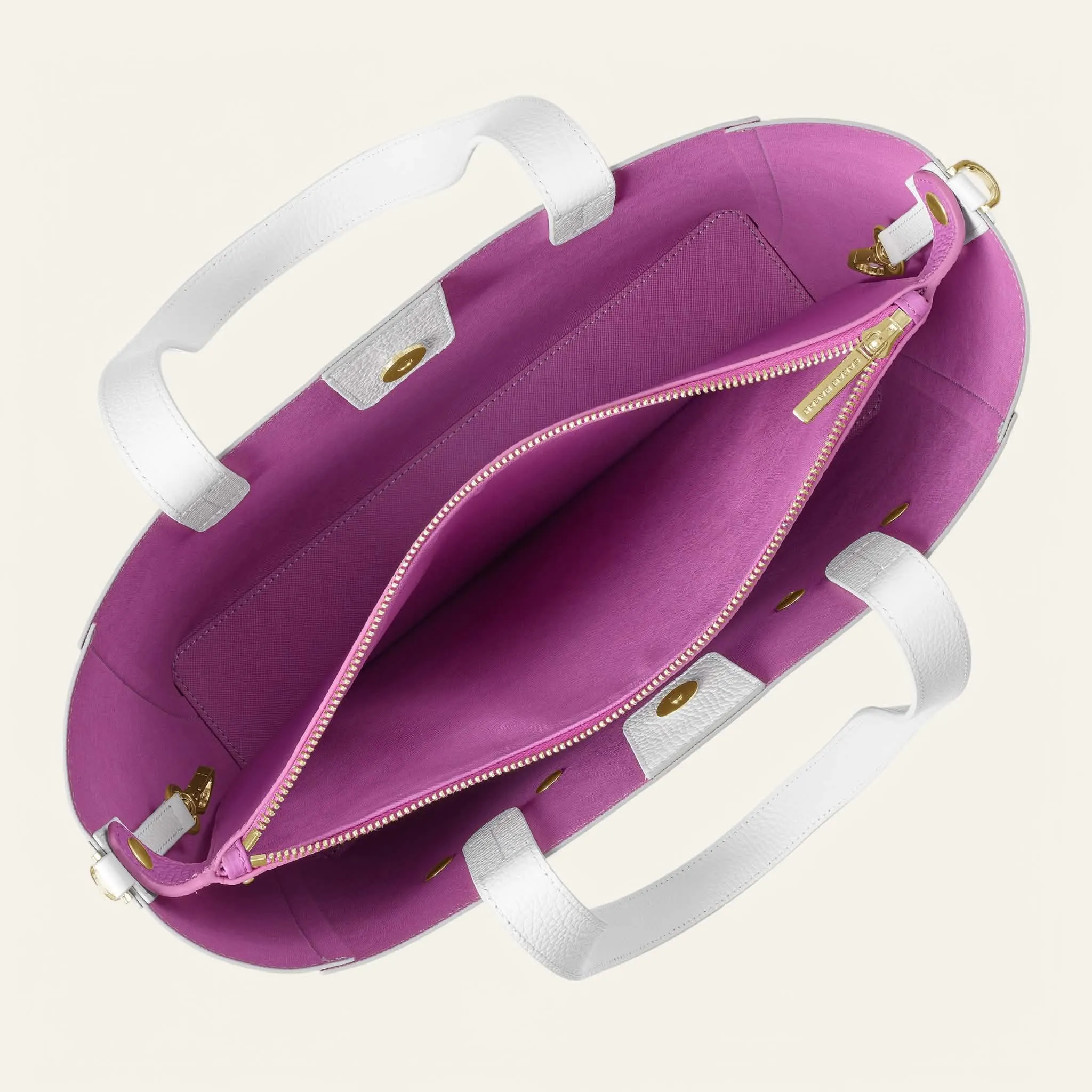 Zipped Pocket Divider | Purple Rose with Gold hardware