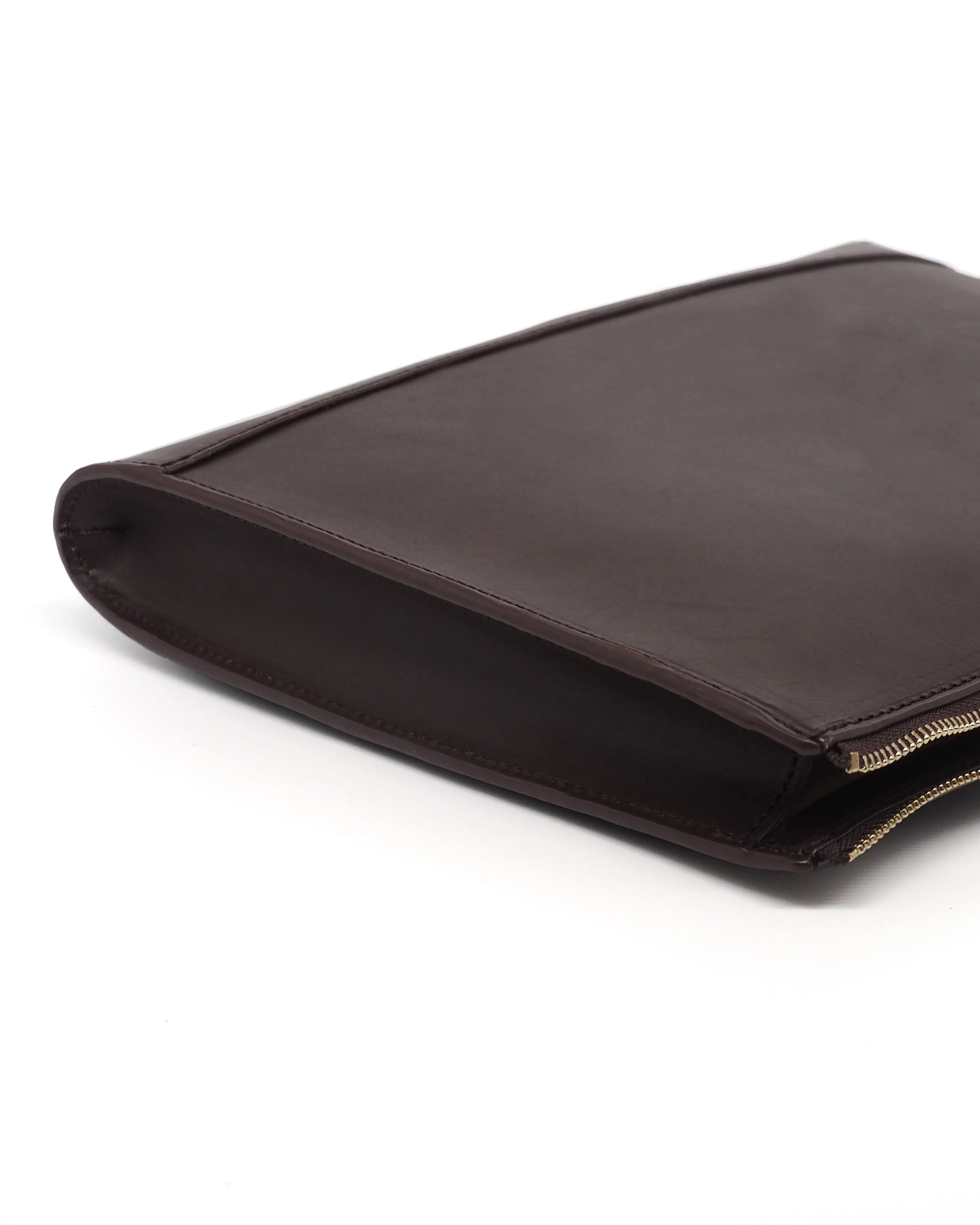 Zipper Leather Portfolio (Dark Choco)