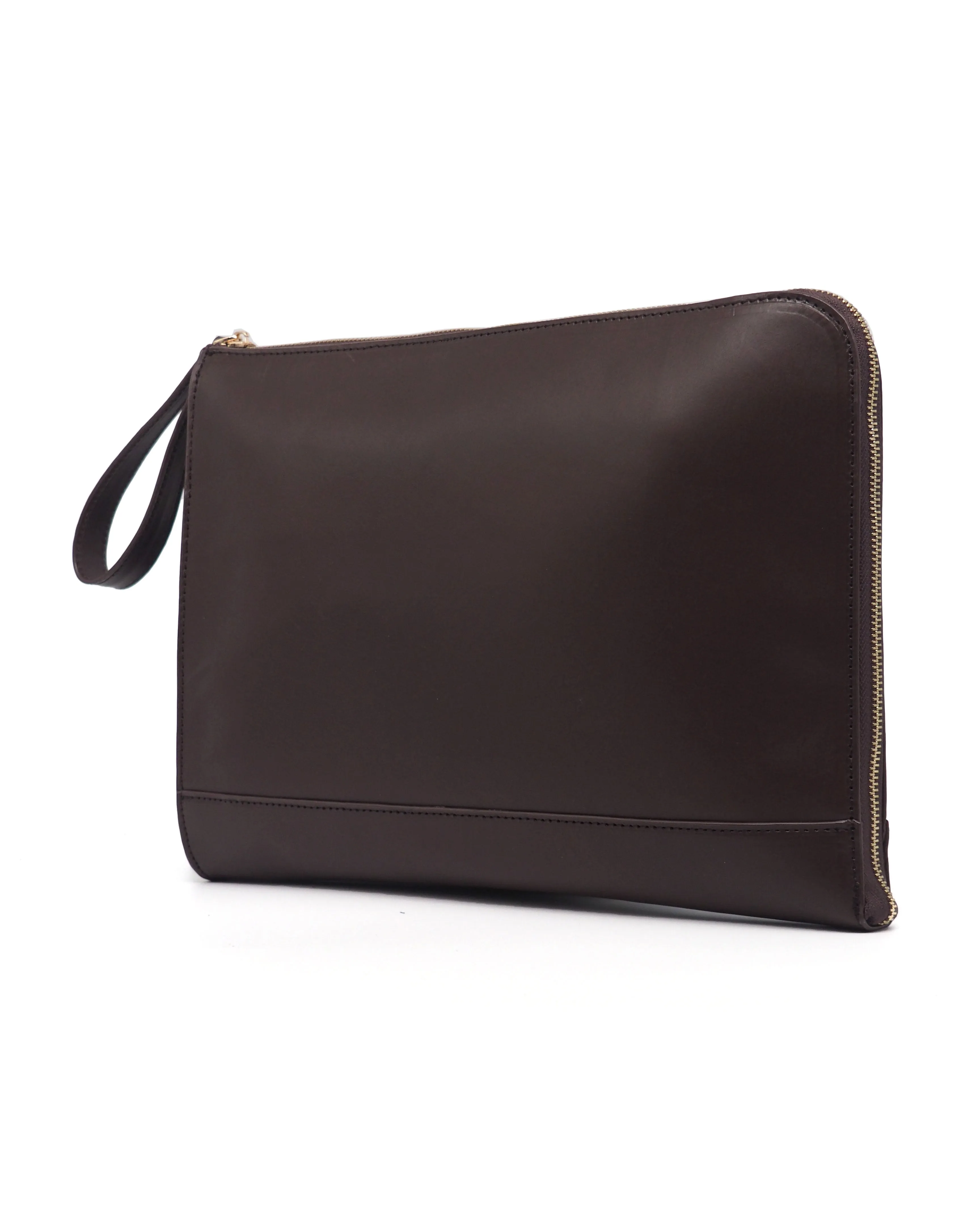 Zipper Leather Portfolio (Dark Choco)