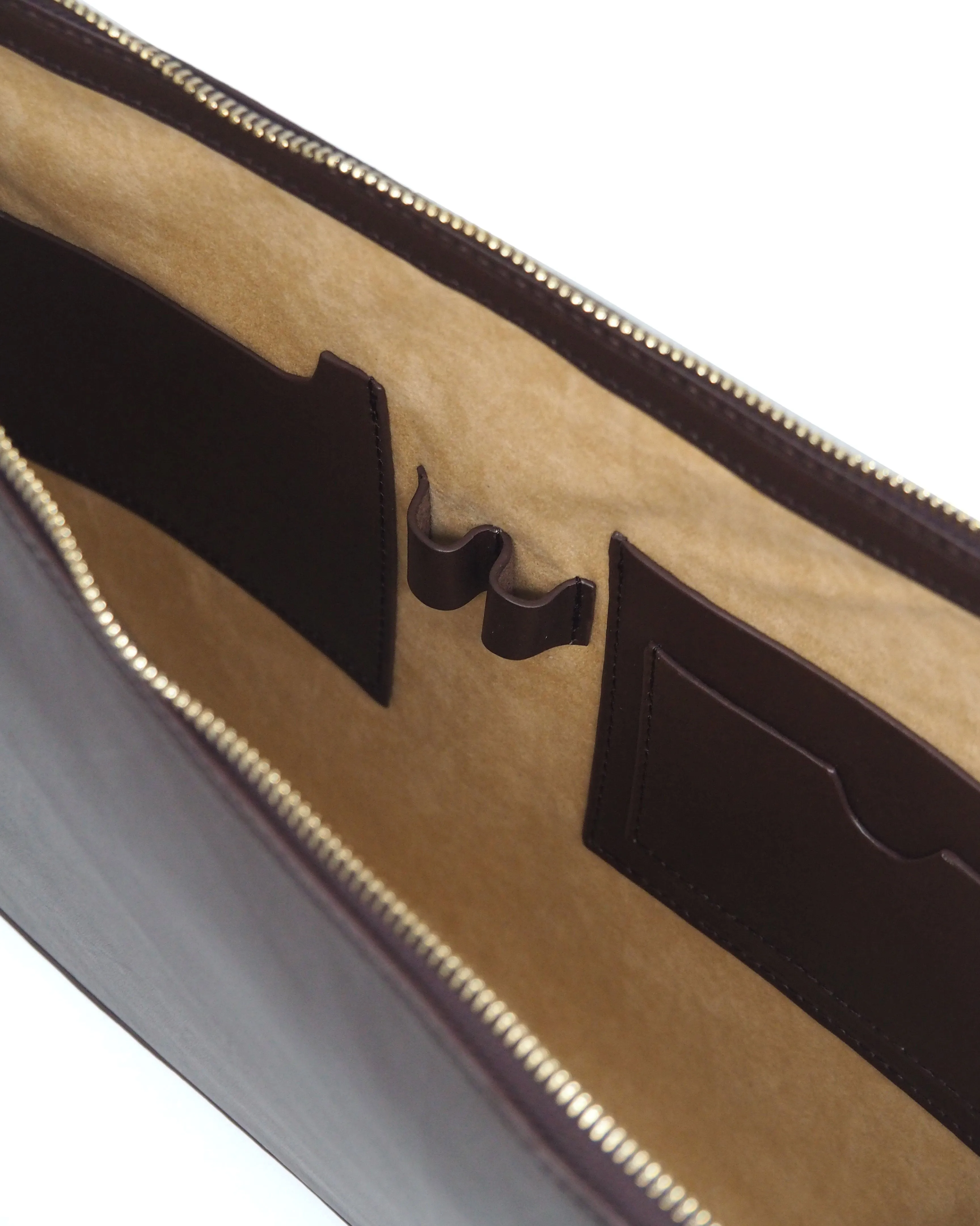 Zipper Leather Portfolio (Dark Choco)